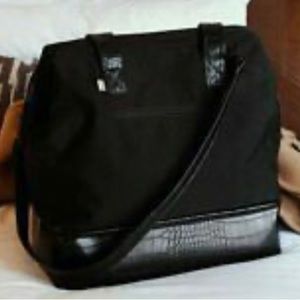 Beis Mini Weekender in Black Crocodile